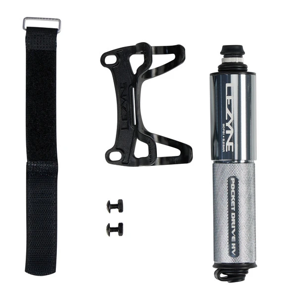 Lezyne MINIPUMPE CNC POCKET DRIVE HV 90PSI Luftpumpe HELLGRAU